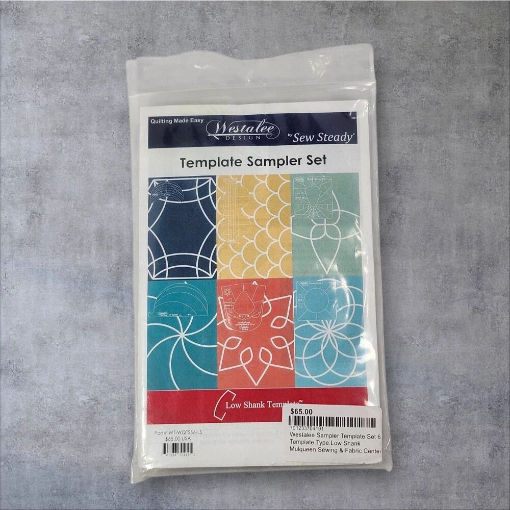 Westalee Design Template Sampler Set Low Shank Sew Steady 5 Rulers + Stable Tape